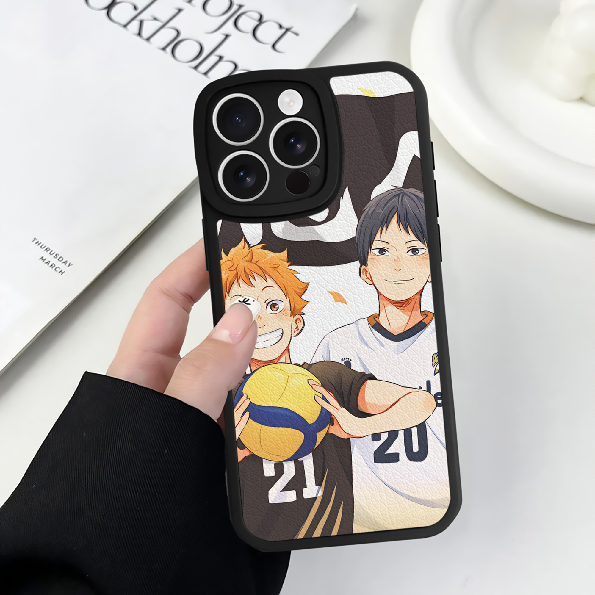 （画像用） ハイキュー!! Haikyu!! 【iPhone 16シリーズ対応】シリコンスマホケース（レザー調） 材質：シリコン
